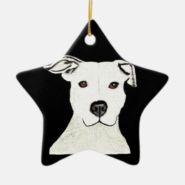 Adorno De Cerámica Raza del perro de Pitbull (Frente)