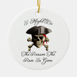 Adorno De Cerámica Razón Por La Que El Rum Se Ha Ido De Cráneo Pirata