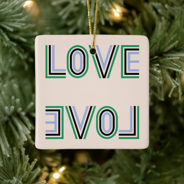 Adorno De Cerámica Razones de tenis azul negro verde retro (Árbol)