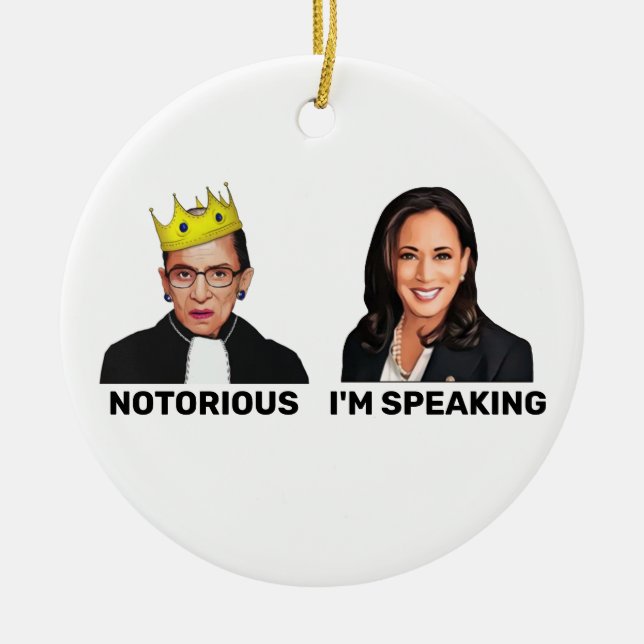 Adorno De Cerámica RBG Notorious Kamala Harris Hablo (Frente)