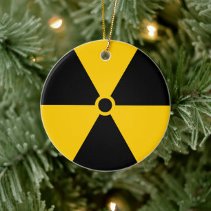 Adorno De Cerámica Reactor Nuclear Radioactivo Amarillo y Negro