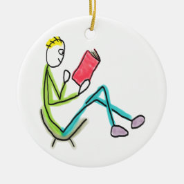 Adorno De Cerámica Reading Stickman