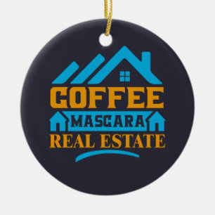 Adorno De Cerámica Realtor Gift Coffee Mascara Real Estate