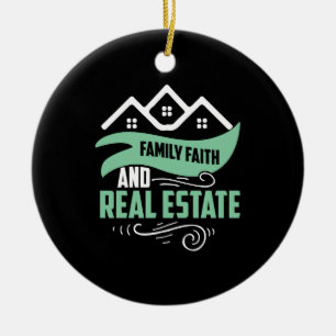 Adorno De Cerámica Realtor Gift   Fe De La Familia Y Bienes Raíces