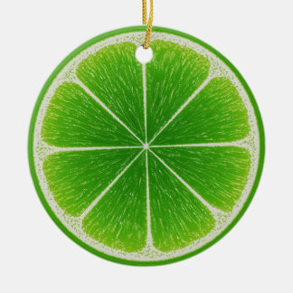 Adorno De Cerámica Rebanada De Fruta De Cítricos Verdes