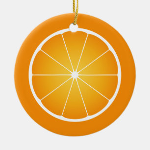 Adorno De Cerámica Rebanada de naranja jugosa y fresca