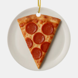 Adorno De Cerámica Rebanada de Pizza Divertida – Regalo de Navidad Pe