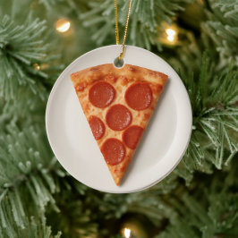 Adorno De Cerámica Rebanada de Pizza Divertida – Regalo de Navidad Pe