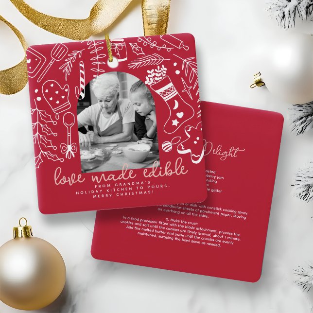 Adorno De Cerámica Receta de Navidades de fotografía roja en vacacion (Subido por el creador)