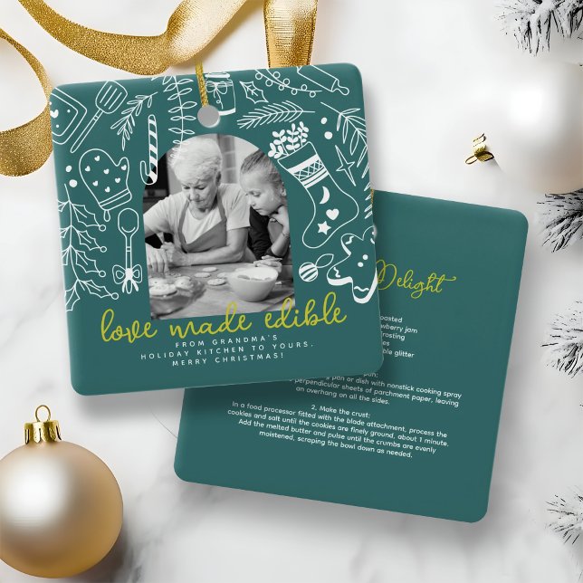 Adorno De Cerámica Receta de Navidades fotográficos verdes de vacacio (Subido por el creador)