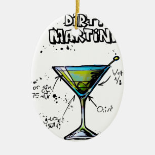 Adorno De Cerámica Receta sucia del cóctel de Martini