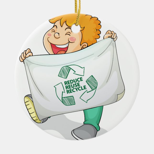 Adorno De Cerámica Recicle (Frente)