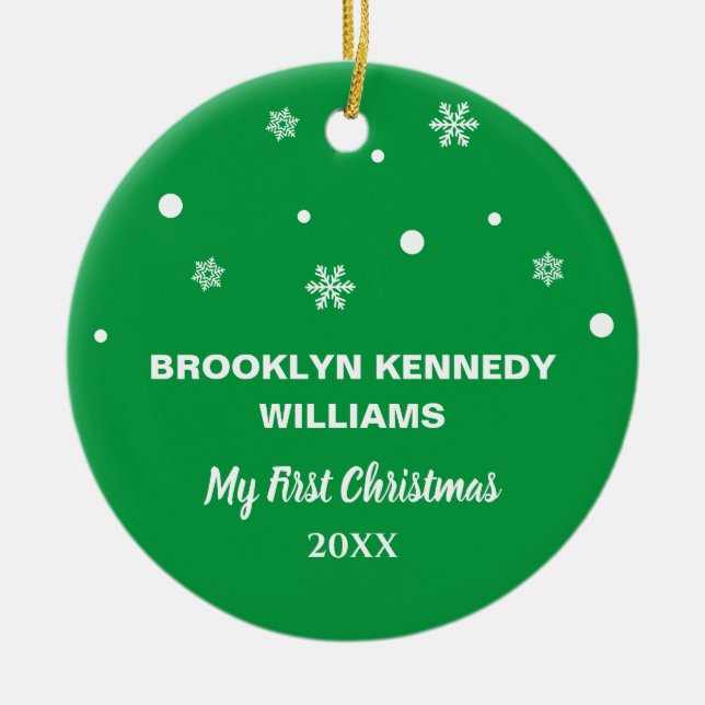 Adorno De Cerámica Recién nacido lindo primera foto de Personalizado  (Frente)