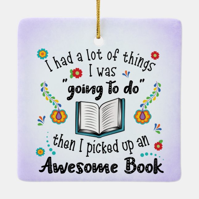 Adorno De Cerámica Recogí Un Libro Increíble (Reverso)