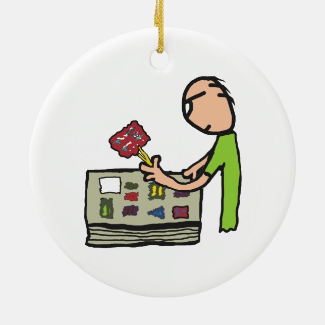 Adorno De Cerámica Recolección de estampillas fililatas (Atrás)