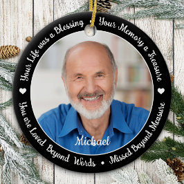 Adorno De Cerámica Recordatorio personalizado de 2 fotos de Keepsake