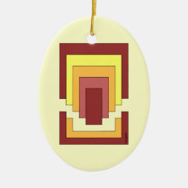 Adorno De Cerámica Rectángulo Resumen multicolor (estilo 70)