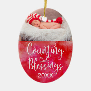 Adorno De Cerámica Recuento de nuestras bendiciones Navidades de la a