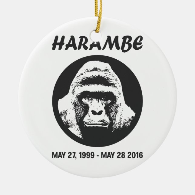 Adorno De Cerámica Recuerde Harambe (Frente)