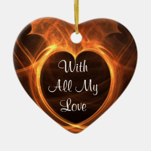 Adorno De Cerámica Recuerdo anaranjado llameante del diseño del