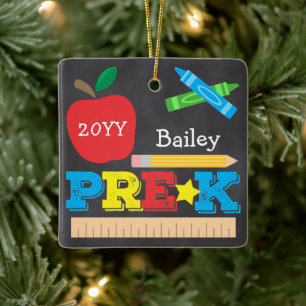 Adorno De Cerámica Recuerdo Colorido de Pizarra para Pre-K Preescolar