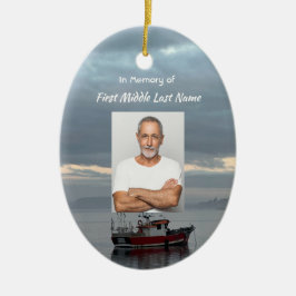 Adorno De Cerámica Recuerdo conmemorativo Barco de pesca Pescador