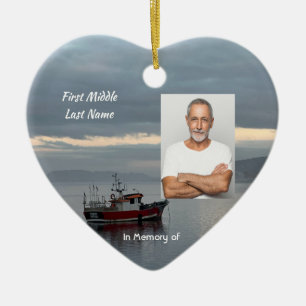 Adorno De Cerámica Recuerdo conmemorativo Barco de pesca Pescador