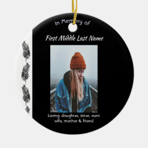 Adorno De Cerámica Recuerdo conmemorativo cristiano pluma tribal boho