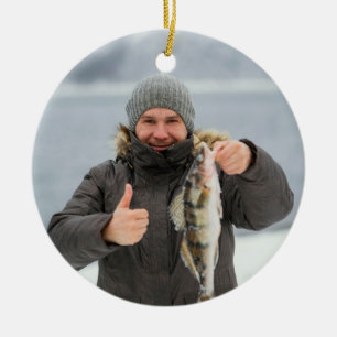 Adorno De Cerámica Recuerdo conmemorativo de foto de pescador en memo