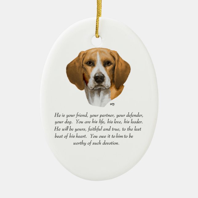 Adorno De Cerámica Recuerdo de Beagle MACHO (Frente)
