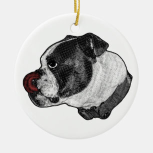 Adorno De Cerámica Recuerdo de Bulldog Ruby