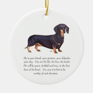 Adorno De Cerámica Recuerdo de Dachshund - Macho