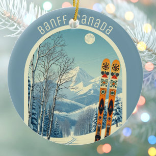Adorno De Cerámica Recuerdo de esquí de Banff Sunshine Village Canadá