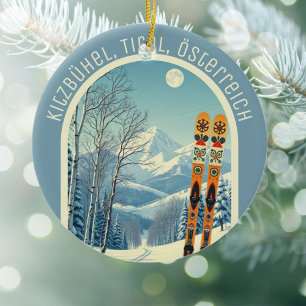 Adorno De Cerámica Recuerdo de esquí de Kitzbühel Tirol Österreich