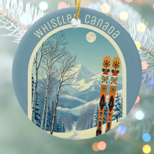 Adorno De Cerámica Recuerdo de esquí de Whistler Columbia Británica C