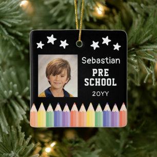 Adorno De Cerámica Recuerdo de Foto Preescolar Personalizada Colorida