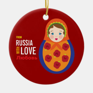 Adorno De Cerámica Recuerdo de la adopción de Matryoshka From Russia