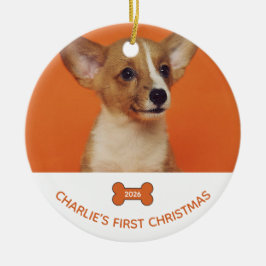 Adorno De Cerámica Recuerdo de la primera Navidad del perro 2026