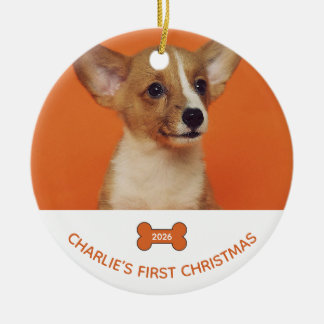 Adorno De Cerámica Recuerdo de la primera Navidad del perro 2026