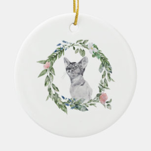 Adorno De Cerámica Recuerdo de mascota gato perro Foto y personalizad