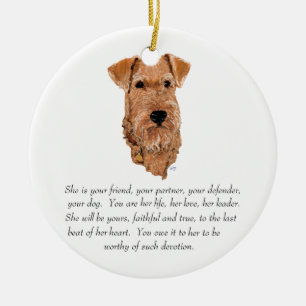 Adorno De Cerámica Recuerdo de Terrier Irlandés - Hembra