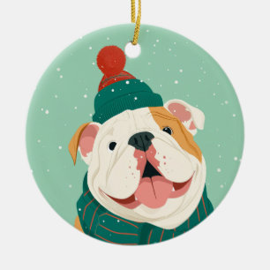 Adorno De Cerámica Recuerdo de vacaciones de Bulldog Inglés