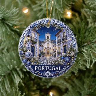 Adorno De Cerámica Recuerdo de vacaciones pintoresco de Portugal