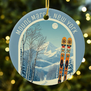 Adorno De Cerámica Recuerdo del área de esquí de Mount Marcy Nueva Yo