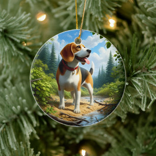 Adorno De Cerámica Recuerdo Encantador de Beagle