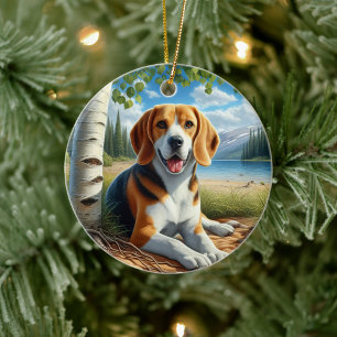 Adorno De Cerámica Recuerdo Encantador de Beagle
