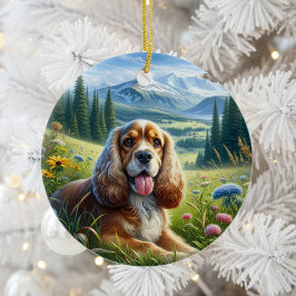 Adorno De Cerámica Recuerdo Encantador de Cocker Spaniel