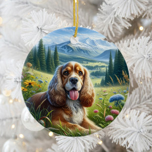 Adorno De Cerámica Recuerdo Encantador de Cocker Spaniel