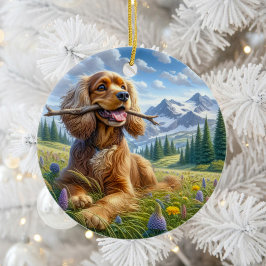 Adorno De Cerámica Recuerdo Encantador del Cocker Spaniel