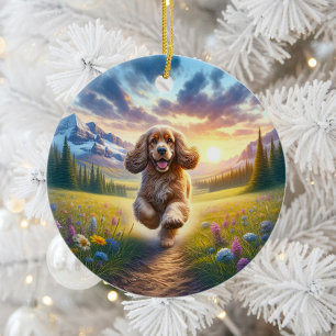 Adorno De Cerámica Recuerdo Encantador del Cocker Spaniel